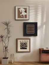 アメリカンビンテージ風のリビングルーム用装飾画【食卓・ソファ背景壁画】