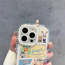 可愛らしいカップル向け ジュディニック風 iPhone用ケース【シリコン製・全包囲・耐衝撃・カートゥーンデザイン】