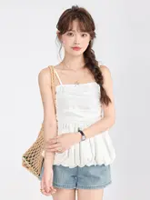 クラ シックデザインのクラインブルーのトップス【ストラップ付き・スリーブレス・短丈・フラワーモチーフ・夏用】（セットアップ対応）