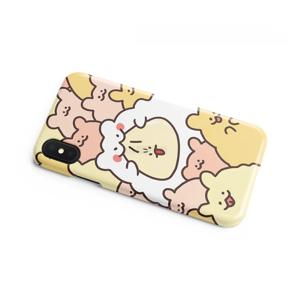 スマホケース iPhone 12 用 シンプルなカートゥーンイラスト