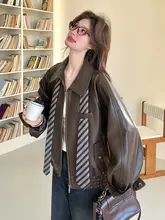 カフェブラウンのレザージャケット【バイクスタイル・春秋用・女性用】