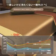 天然素材使用 藤製 夏用クールマット【折りたたみ式・二人用】（セットアップ対応）