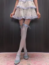 バレエ風オーバーニーソックス【半透明・フリルデザイン・少女向け】（セットアップ対応）