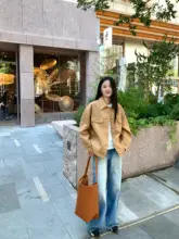 高級感あるレトロデザインのジャケット【ルーズフィット・春用・レディース】