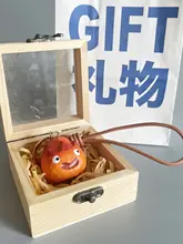 かわいい手作り木彫りのカシファ小火炎キーホルダー【ユニークなデザイン・ギフト向け】
