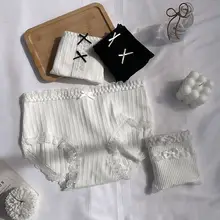 純白のリボン付き女子用下着【通気性・スウィートスタイル・春夏向け】（セットアップ対応）