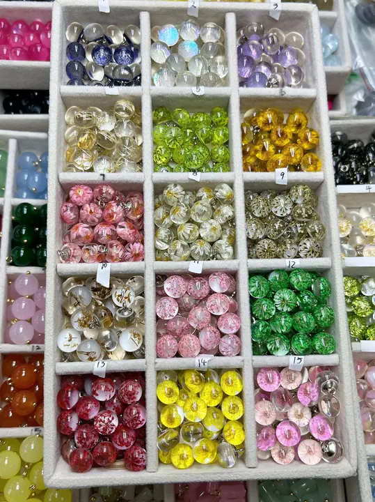 ボタン シャツとチャイナドレス用 カーディガン 10mmバブルビーズ レジン プリザーブドフラワー 中式国風 ビンテージ