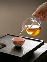 高耐熱ホウケイ酸ガラス製 ティーポットセット【一体型・家庭用・厚手】