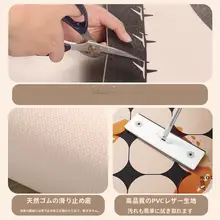 キッチンマット 大サイズ PVC 手洗い不要 お手入れ簡単 防油 防水 滑り止め アンティークスタイル