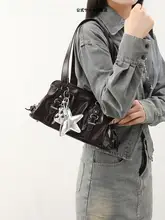 エレガントなデザインの女性用ショルダーバッグ【皺加工・通勤用】