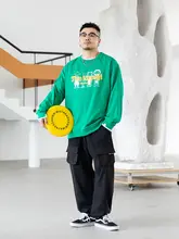 ウェンゼビルプリントスウェットシャツ【ユニセックス・ルーズフィット・秋用・フェイクレイヤード】（セットアップ対応）