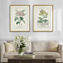 ヴィンテージ風植物デザイン 壁掛けアート【リビング・寝室・ダイニング用】