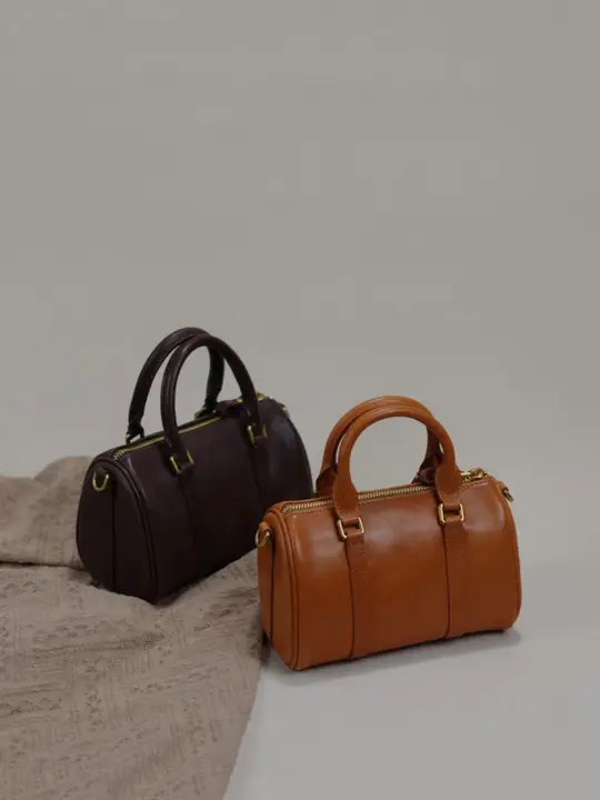 高級感ある本革製レトロボストンバッグ【手提げ・斜め掛け対応】