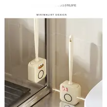 トイレブラシ 壁掛けセット シリコン 家庭用 隅々まで洗える 回転洗浄 「Tlife」「Spinzy」