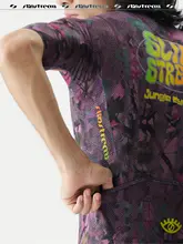 軽量通気性春夏用サイクリングTシャツ【メンズ・ショートスリーブ・レインフォレストデザイン】