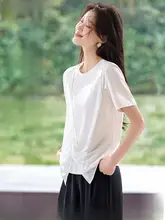 捻りデザインのカジュアルTシャツ【夏用・日常・多用途】（セットアップ対応）