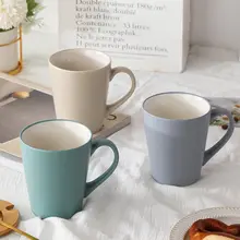 おしゃれな北欧風 陶製マグカップ【蓋付き・スプーン付き・カフェ用・家庭用】
