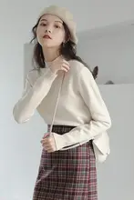 プレーンデザインのハイネックニットトップス【冬用・リブ編み・フィット感のあるストレッチ】