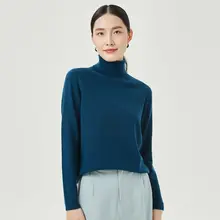 恒源祥 高めのネック ウールニットセーター レディース【秋冬用・レッド・2重襟・厚手】