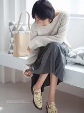 高腰プリーツスカート【Aライン・ミディ丈・静電気防止】