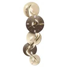 現代的なラグジュアリーエントランス装飾画 九魚図【時計・ライト付き・抽象デザイン・廊下用】