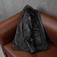 牛革製 メンズ M65改良型ハンティングジャケット【中長丈・秋冬用・バイクスタイル】