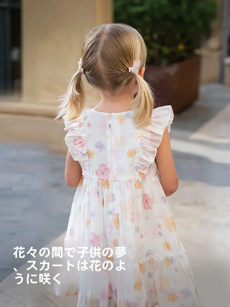 子供用プリンセスドレス：1歳半から3歳女児向けの涼感花柄連衣裙