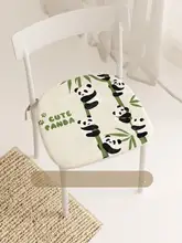 パンダデザインの竹製チェアクッション【オフィス・家庭用】