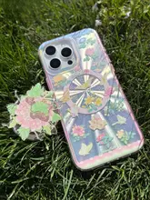 粉彩花蝶 磁吸式中式スマホスタンド【回転式・アートデザイン・伸縮可能】