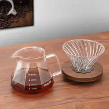 ハンドドリップコーヒーポット ガラス フィルターカップ V60 コーヒー抽出 シェアカップ