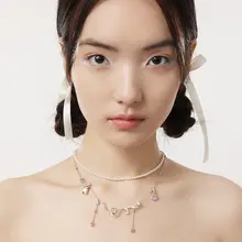 微光系列パールネックレス【個性的なデザイン・鎖骨に調和】