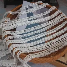 全棉製 水溶刺繍レースの花柄トリミング生地【手作りDIY・服飾・デコレーション用】