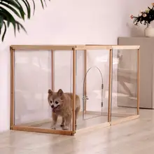 透明アクリル製ペット用室内フェンス【小型犬・うさぎ用・罠付き】