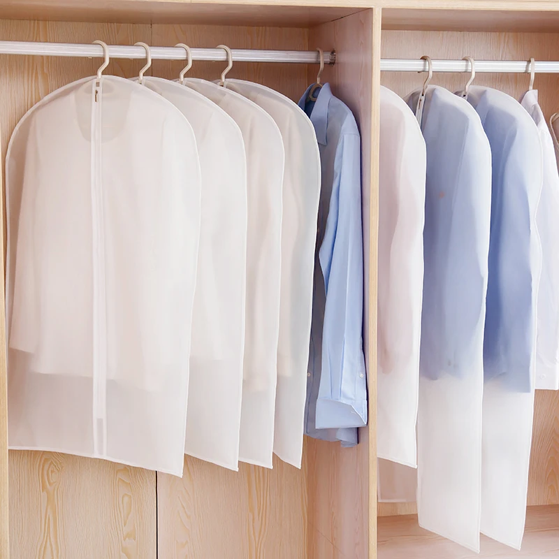 防塵カバー付き衣類収納袋スーツ用：厚手タイプで効率的な服収納を実現