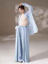 モダンダンス練習用女性用ルーズフィット演出服【古典舞・飄逸なシャツ・一体型】（セットアップ対応）