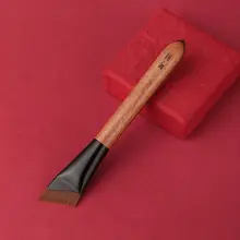 メイクブラシ メイクアップ用 ファイバー素材 シャープブラシ フラットヘッド ディスクリート仕上げ