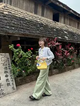 ストライプ右肩 シャツ トップス 夏