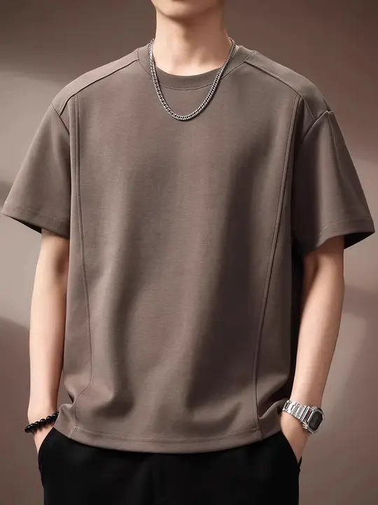 高級感のあるレトロなパッチワークデザインの短袖Tシャツ【メンズ・フィット・通気性】