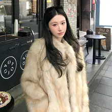 極上の柔らかさ！貉子毛エコファーコート【フワフワ・冬用・高級感】