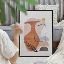 侘寂風の装飾画【紅茶色・抽象アート・テクスチャー壁画・北欧スタイル・リビング用】