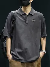 極上の柔らかさ コットン製 ポロシャツ【メンズ・半袖・レトロデザイン・ウォッシュ加工】