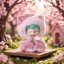 置物 フィギュア 桜 猫 ソフビ モコモコ ピンク 限定 誕生日プレゼント 「Nanci」