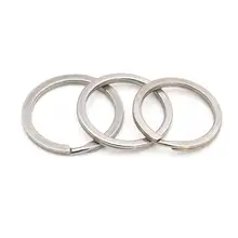 DIY手作り用ステンレススチールキーリング【平型・30mm・アクセサリーパーツ】
