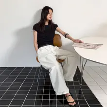 レディース 夏用ワイドレッグパンツ【スタイル・赤・体型カバー・バルーンシルエット】