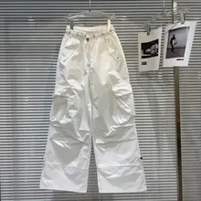 カーゴパンツ パラシューターパンツ レディース ドローコード ポケット付き ワイド ルーズ アメカジ 秋物