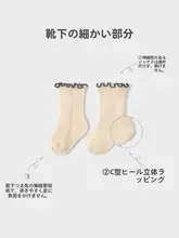 靴下 キッズ ガールズ フリル リブ シームレス 伸縮性 甘め カラフル