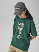 VISION メンズ ストリートスタイル スケートボードプリント Tシャツ【夏用・ゆったりフィット・短袖】