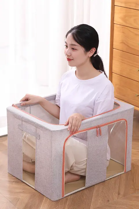 布製衣服整理ボックス【折りたたみ式・家庭用・収納バッグ】