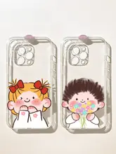 iPhone用透明シリコンケース【花束デザイン・カップル向け・耐衝撃】