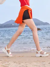 極上の柔らかさ 羊革製 夏用カジュアルサンダル【厚底・マジックテープ・スリッポン】